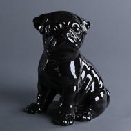 Ваза керамическая Мопс 30 см черный