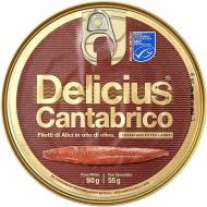 Консерва Delicius "Филе кантабрийского анчоуса в оливковом масле MSC" 90 г