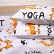 Наволочка бязь 17-0627 Yoga Cat Grey 50x50 см мульти MirSon