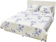 Комплект постельного белья Rigel, двуспальный Евро, Цветы Синие разноцветный Arya