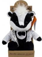 Мягкая игрушка Копица Барсук Бася 40 см черный с белым