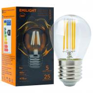 Лампа світлодіодна Emilight FIL CL G45 5 Вт E27 3000 К 220 В прозора LED Filament G45-5W-3000K-E27-