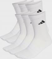 Носки Adidas C ESS CRW 6PP WHITE/WHITE/BLACK KE5498 р.42-46 белый 1 шт.