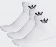Носки Adidas 1/4 SOCKS 3P WHITE/WHITE/BLACK FT8529 р.38-42 белый 1 шт.