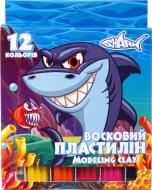 Пластилин восковый 12 цветов Shark