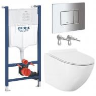 Комплект инсталляции Grohe SOLIDO, унитаз FINE NEW Rimless, клавиша Skate Cosmopolitan хром
