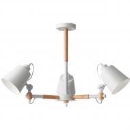 ВИТРИНА! Люстра подвесная Hopfen LOFT LTR 3x40 Вт Е27 белый/дерево