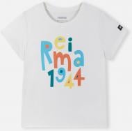 Футболка унисекс Reima Kesatee р.128 белая 5200390A-011B