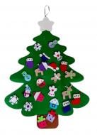 Подвесной декор Аплі Краплі Елка с фетра + игрушки 100x68 см разноцветный Подвесной декор Аплі Краплі Елка с фетра + игрушки 100x68 см разноцветный