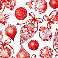 Салфетки столовые La Fleur Красные украшения 33х33 см с красным принтом 20 шт.