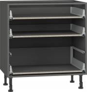 Тумба нижня Грейд з 3-ма ящиками тандембоксами/Оптимум 800x870x525 мм сірий графіт