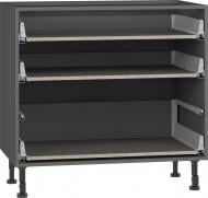 Тумба нижняя Грейд с 3-мя ящиками тандембоксами/Оптимум 900x870x525 мм серый графит