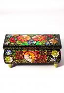 Шкатулка для ювелирных украшений деревянная с Петриковской росписью