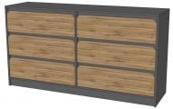 УЦІНКА! Комод Lion Арт-3 1600x800x430 мм антрацит/дуб аппалачі (УЦ №3335)