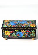 Шкатулка для ювелирных украшений деревянная с Петриковской росписью Шк/НТ1/l162