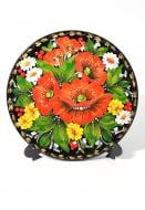 Тарелка сувенирная деревянная с Петриковской росписью Тр/НТ1/d204