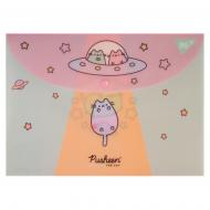 Папка-конверт А4 на кнопке Pusheen глиттерный YES
