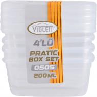 Контейнер харчовий Violet House 0505 pratic набір 4 шт. Контейнер харчовий Violet House 0505 pratic набір 4 шт.