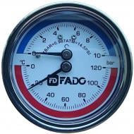 Термоманометр FADO S.r.l фронтальный Д63 1/2" 120°С 6 бар