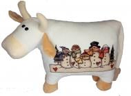 Подушка декоративная Коровка Новогоднее настроение 1 28x38 см молочный Анна