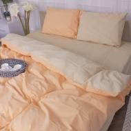 Комплект постільної білизни Бязь Nicoletta (12-0712 + 13-1027) 175х210 см бежевий/помаранчевий MirSon