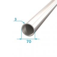 Труба круглая алюминиевая АЛЮПРО 70x70x3 мм 1000 мм ПАС-4761