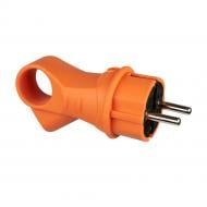 Вилка электрическая с ручкой ERKA 4003-2 с заземлением 220В 16А IP44 каучук оранжевый