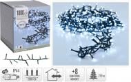 Электрогирлянда холодный белый встроенный светодиод (LED) 1000 ламп 23 м