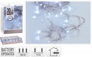 Электрогирлянда белая встроенный светодиод (LED) 30 ламп 3 м