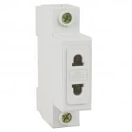 Розетка модульная без заземления TMS-1 на DIN-рейку 10A 230В 1P+N IP20 белый