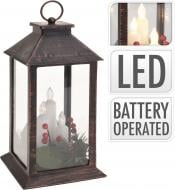 Фонарь декоративный со светодиодной подсветкой черный 14х14х29 см