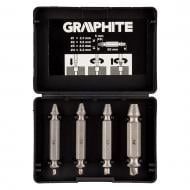 Набор экстракторов GRAPHITE двухсторонний для сломанных винтов 4 шт. 54T429