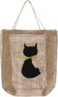Сумка подарункова з мішковини Кішка 21х7х23 см