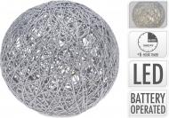 Декоративная фигура встроенный светодиод (LED) Шар серебряный с подсветкой 1 ламп 20 см