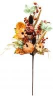 Декорация осенняя ветвь с листьями, ягодами, тыквами 60 см