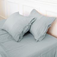 Наволочка Linen Natural Caspian 60x60 см серо-голубой MirSon