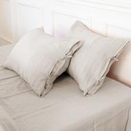 Наволочка Linen Natural Jasmine 60x60 см серо-бежевый MirSon