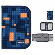 Пенал 2 отворота 622 Blocks KITE синий