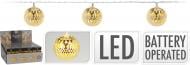 Электрогирлянда Шары золотые с белым свечением встроенный светодиод (LED) 10 ламп 1,8 м