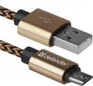 Кабель Defender microUSB 1 м золотий (87800)