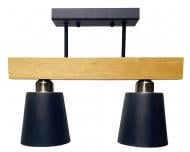 Люстра потолочная Геотон Крона В130/2П 2x40 Вт E27 дерево/черный 49808