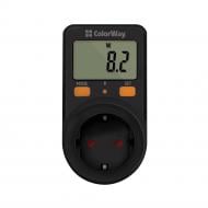 Энергометр розеточный ColorWay (W/V/A/C/KWh)для розетки (16A/3680W) CW-VM16-01D