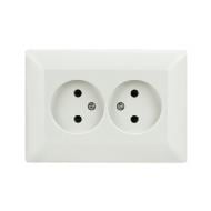 Розетка двойная бытовая без заземления Exen ODAK IP20 белый 210-010103-244