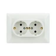 Розетка двойная бытовая с заземлением Exen ODAK IP20 белый 210-010103-245