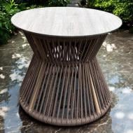 Столик Matori Кофейный садовый плетеный "Пісочний годинник" 40x40 см коричневый