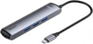 Док-станція BASEUS USB3.1 Type-C - HDMI/USB 3.0x3//RJ45/Type-C grey (CAHUB-J0G)