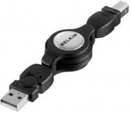 Кабель Belkin USB Bm – USB 0.8 м черный (CU1000AES0.8MRC) Retractable