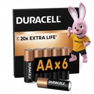 Батарейки щелочные Duracell (LR6) MN1500 Basic AA (пальчиковые) 6 шт.