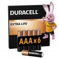 Батарейки лужні Duracell AAA (мізинчикові) 6 шт.
