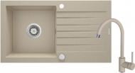Мойка для кухни + смеситель Deante Zorba песок (ZQZV7113)